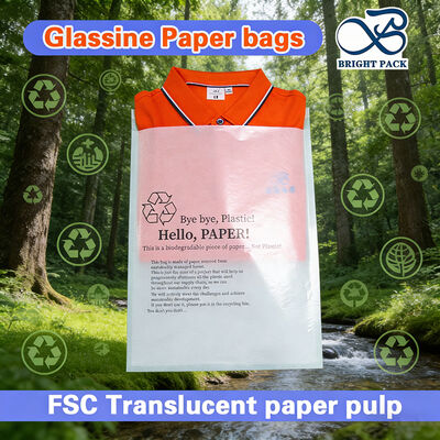 Sacs en papier vitreux blancs écologiques pour l'emballage de vêtements, manteaux, sous-vêtements, vêtements biodégradables, sac d'emballage
