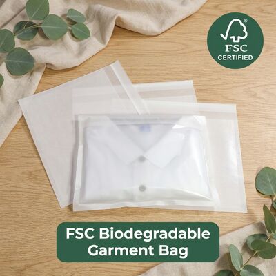 Sacs en papier de verre de luxe pour l'emballage de vêtements en plastique écologique recyclable exempt de fabrication personnalisée certifiée UE