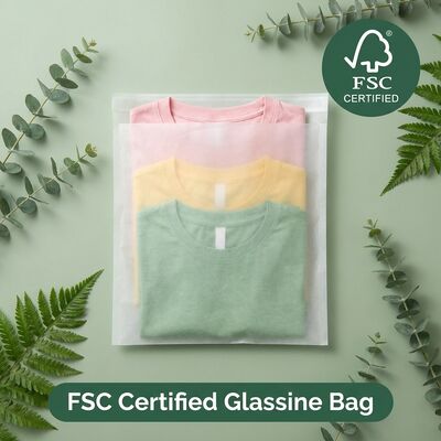 Sacs en verre circulaires recyclables en plastique sans déchets de luxe Vêtements d'emballage Vêtements écologiques Sacoche de vêtement pour graisse certifiée
