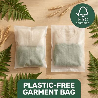 Sac en verre de luxe sans plastique pour la mode emballage de vêtements recyclable Eco-vêtements réutilisable sac pour la certification de l'épreuve de graisse