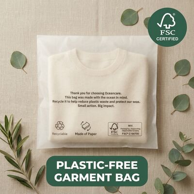 Enveloppe de glassine biodégradable compostable, emballage de vêtements, pochette de vêtements écologique, vêtement certifié recyclable