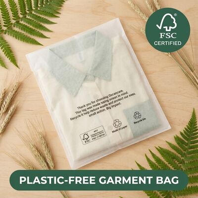 Sacs en papier de luxe sans plastique pour les vêtements de fourrure Biodégradable Emballage de vêtements Conforme à l'UE Sacoche de vêtements en gros OEM