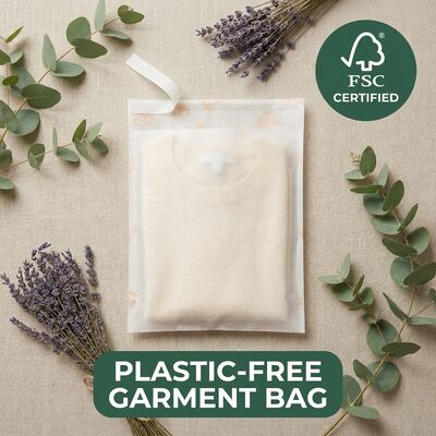 Zéro plastique Luxe Eco-friendly Sac en verre Emballage de vêtements Sacoche de vêtements verte durable pour recyclables certifiés UE Royaume-Uni