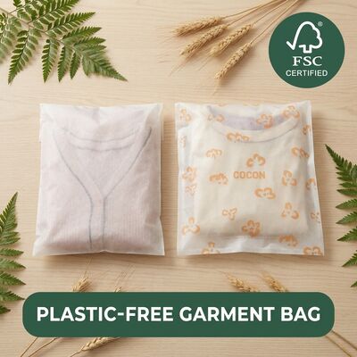 Sac en verre neutre en carbone de luxe durable pour les vêtements certifiés compostables recyclables Emballage de vêtements écologiques