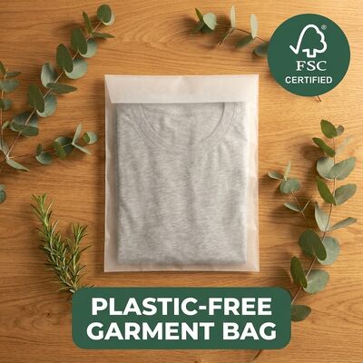 Eco-friendly Luxury Glassine Bag Clothing Packaging Recyclable Pouch Plastic Free Garment pour le fournisseur américain certifié en vrac
