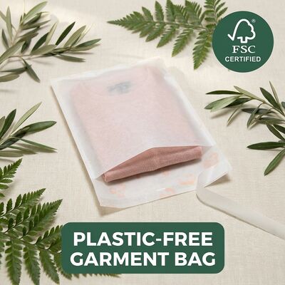 Matériaux recyclés biodégradables Sac en papier vitreux Compostable Emballage de vêtements Eco-friendly Vêtements Poche Vêtements de luxe