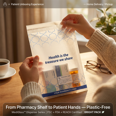 Conformité de la FDA Sacoche en papier stérile recouverte de cire Pharma de luxe Eco-friendly Packaging médical sans plastique Fabricant en gros