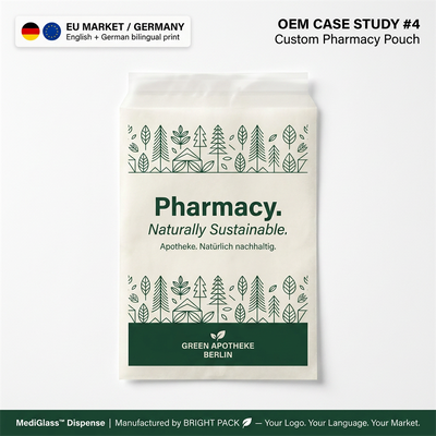 Sacs de médicaments recouverts de cire Pharmacie Dispensing Gravure aseptique Imprimé emballage de soins de santé durable pour les jouets sexuels en vrac