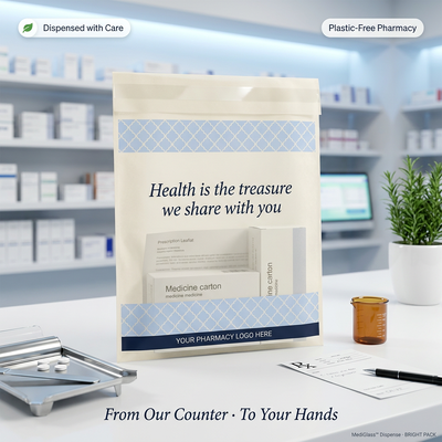 Sacs de distribution de pharmacie en papier revêtu de cire Sacoche médicinale FDA Aliments sécurisés Recyclables écologiques Gravure Impression Jouets sexuels