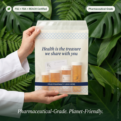 Sacs de médicaments en papier recouvert de cire Sacs de médicaments en papier recouverts de cire Sacs de médicaments en pharmacie Sacs de distribution de médicaments en pharmacie Sacs d'emballage de soins de santé durables