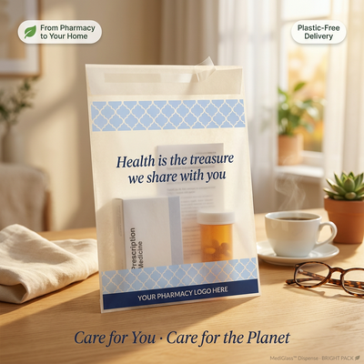 Sacs de distribution de pharmacie écologiques de luxe, pochettes en papier enduit de cire recyclables pour la vente en gros de soins de santé certifiés