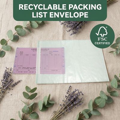 Compte-rendu en verre Sacoche fermée sans plastique Biodégradable Eco-friendly Certifié FSC Liste d'emballage recyclable Enveloppe personnalisée