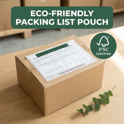 Portefeuille de documents de livraison en verre sans plastique. Portefeuille fermé personnalisé certifié FSC biodégradable écologique recyclable.