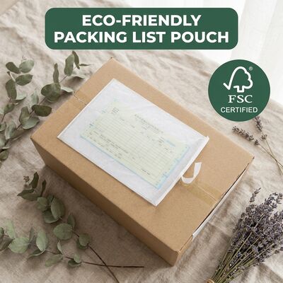 Compostable biodégradable écologique recyclable FSC papier certifié auto-adhésif Étiquette d'expédition Sacoche Liste d'emballage Enveloppe