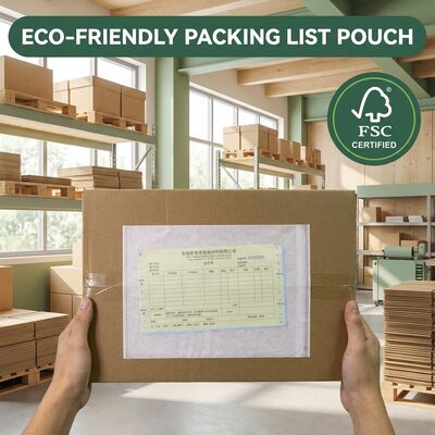 Enveloppe fermée de facture biodégradable recyclable. Poche d'expédition en verre pour étiquettes.