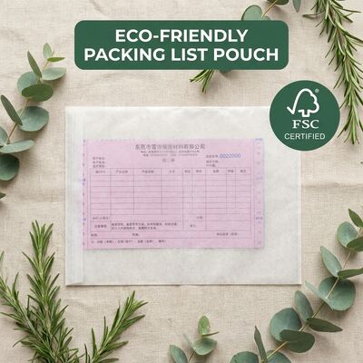 Document biodégradable Enveloppe jointe Liste d'emballage du papier compostable Étiquette autoadhésive de livraison Sacoche