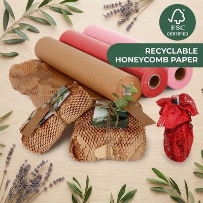 Emballage en papier durable pour les petites entreprises en ligne Rouleau d'enveloppe de coussin en nid d'abeille biodégradable